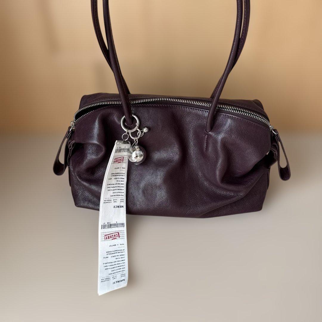 チャーム付きear PAPILLONNERロングハンドルボストンバッグ