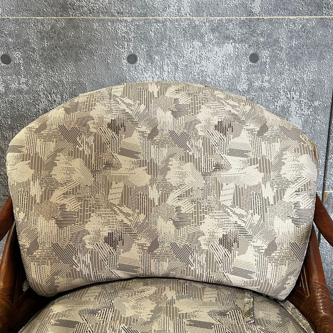 ꧁籐素材꧂クッション付ラタンアームソファ&ガラステーブルセット高座椅子 チェア