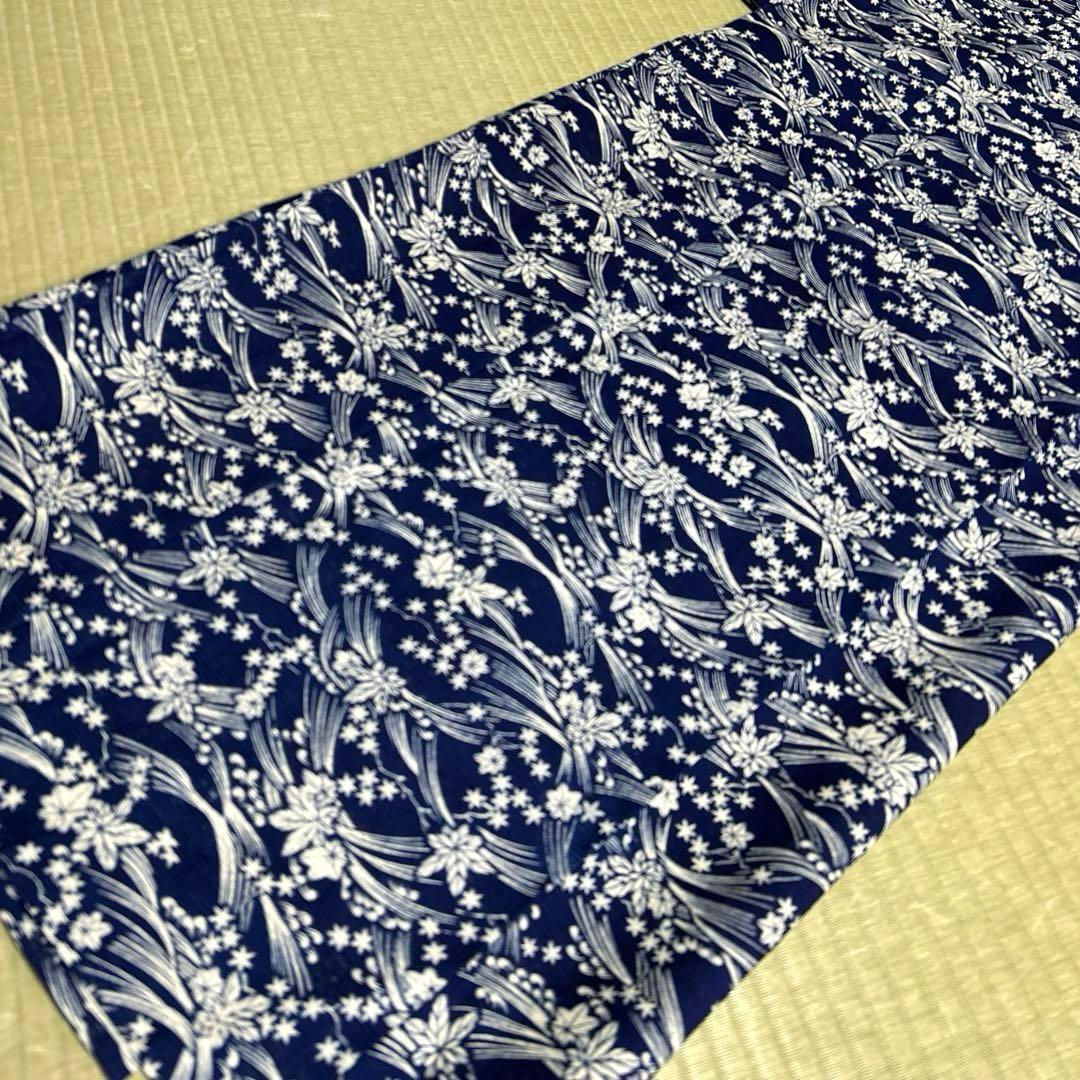 綿絽の浴衣　《藍　波　葉》