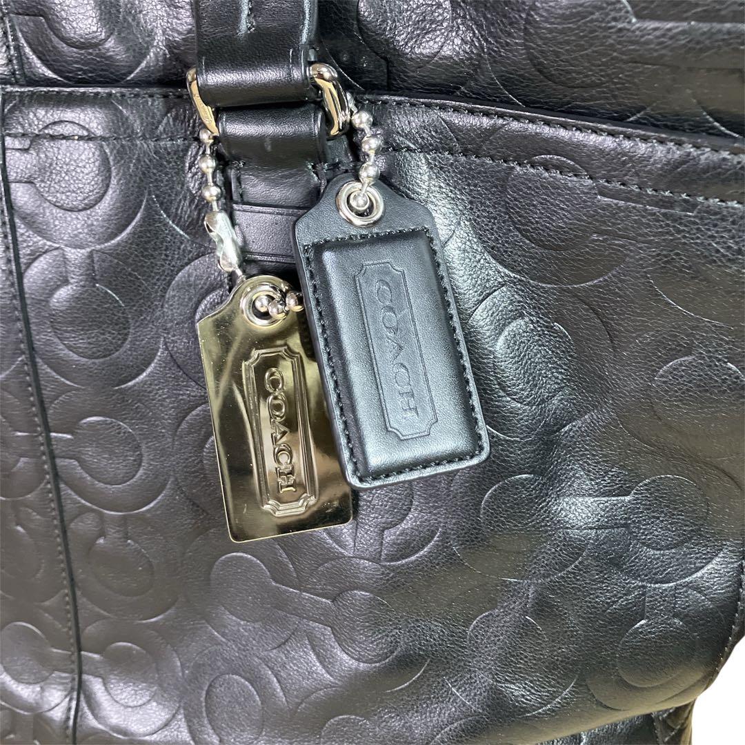 【美品】COACH コーチ70253 オプアートビジネスバッグ　2way A4