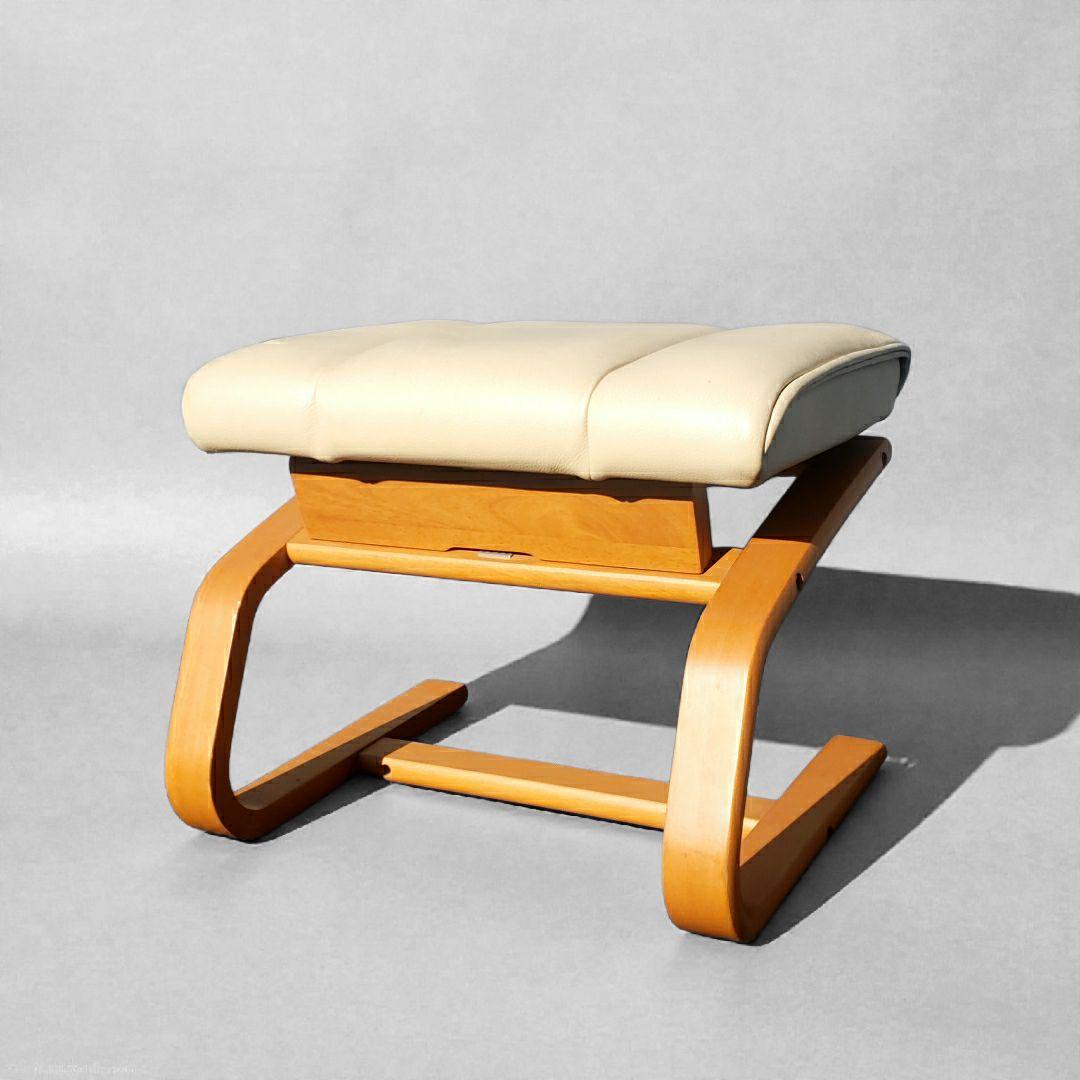 高級家具 富士ファニチア X1188Z オットマン 曲げ木 北欧 モダン