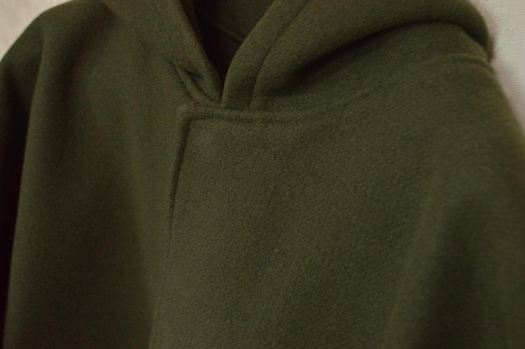 美品　AURALEE　サイズ4　メルトンフーデッドコート　カーキ　オーラリー