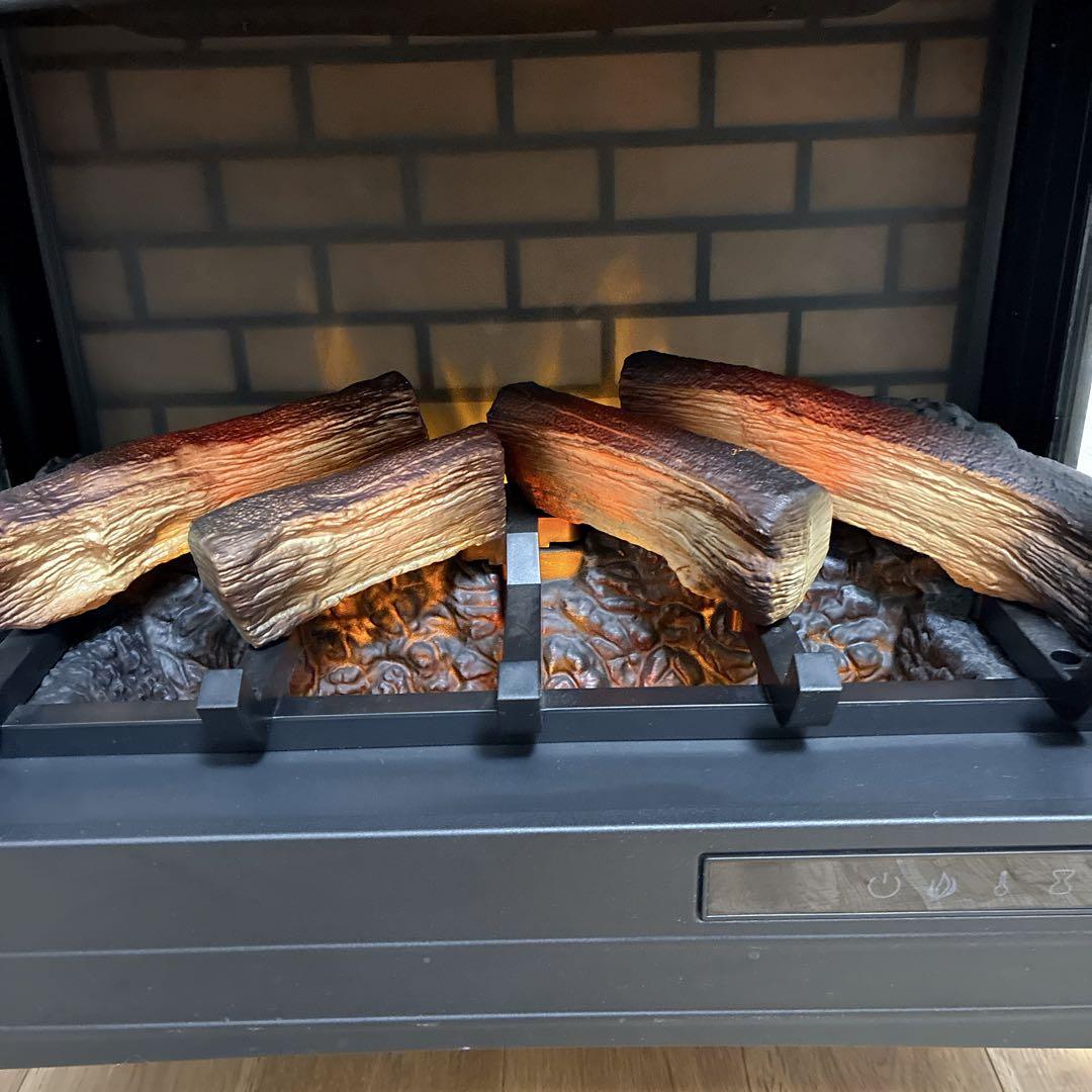 【極美品】QVCジャパン 暖炉型ヒーター ファンヒーター 暖房器具 リモコン付属