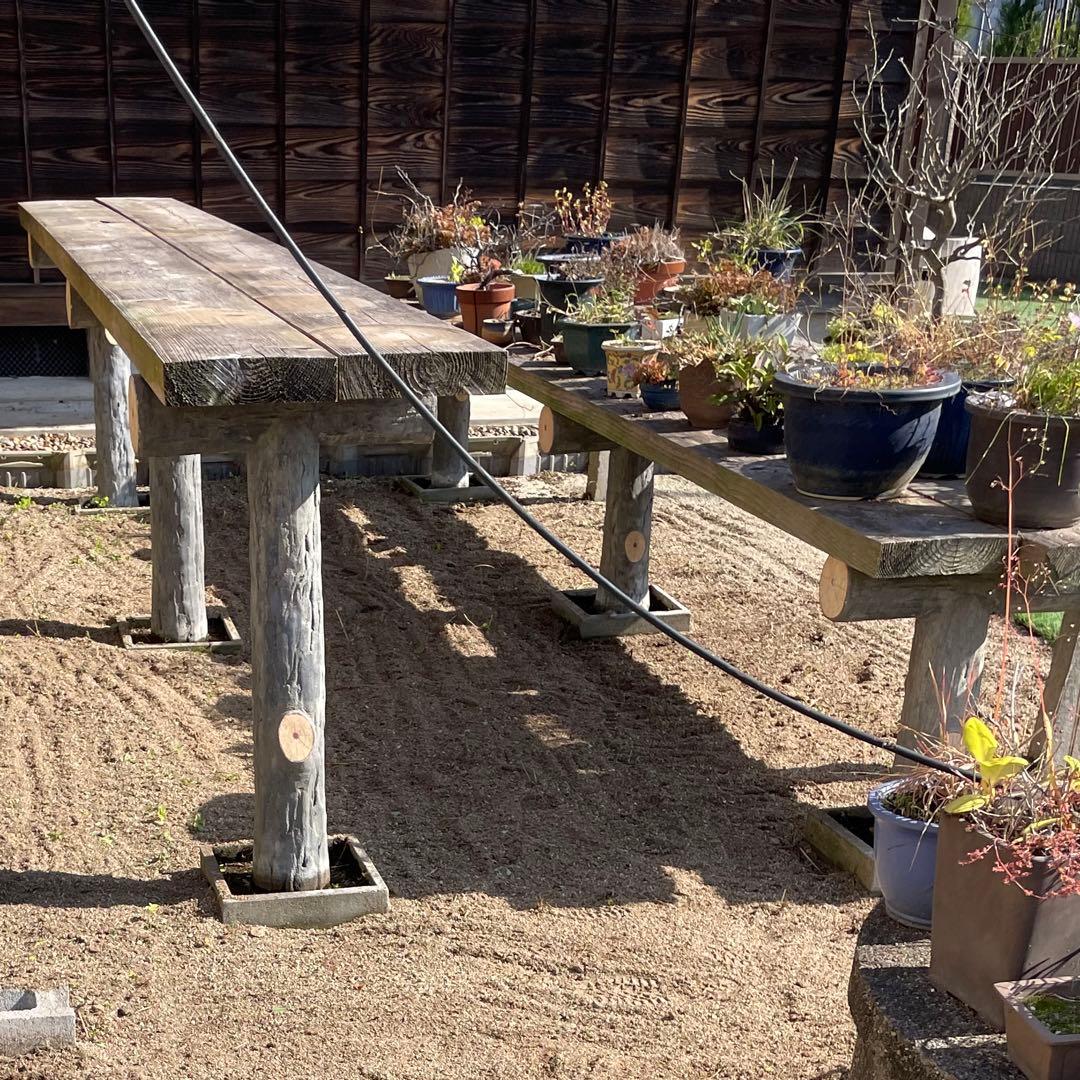 盆栽棚 [脚③棚板②] 【引き取り限定】野草 ガーデニング 庭園 日本庭園