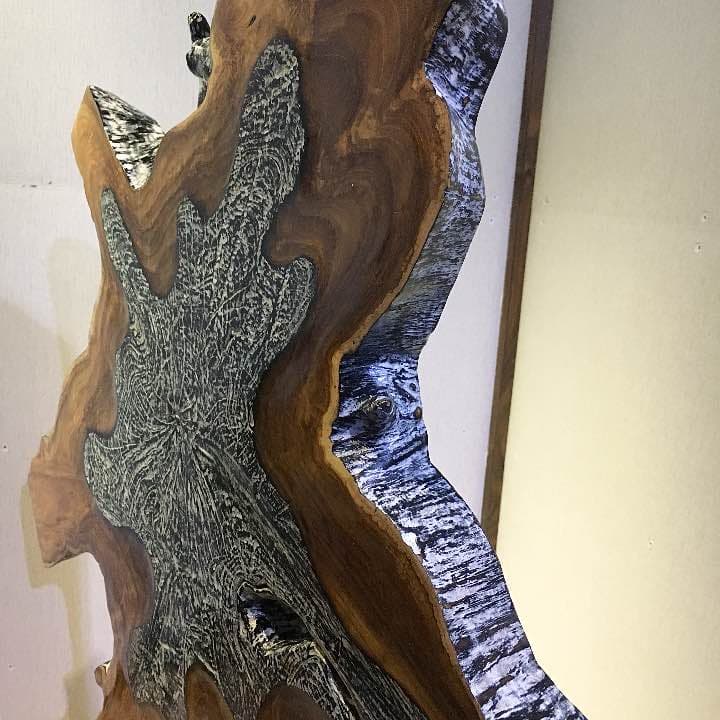 迫力のあるチーク原木オブジェ105.5cm 無垢材 ホテルロビーやエントランスに