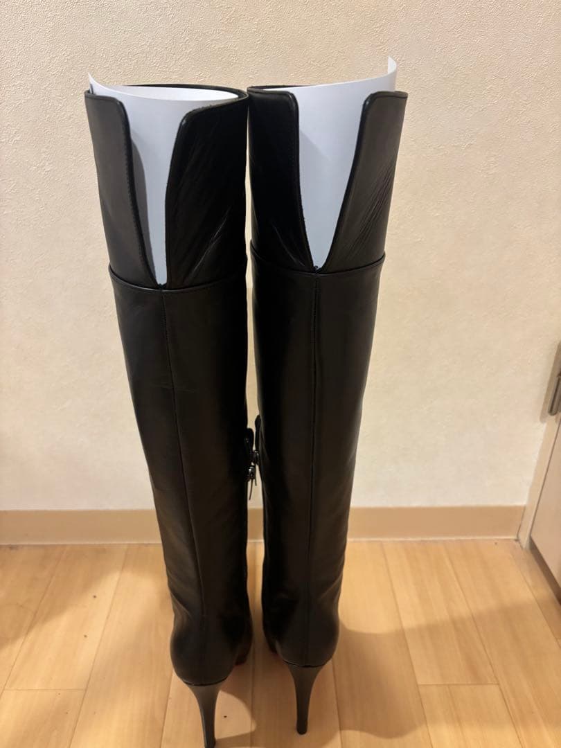 美品ほぼ新品未使用COMEX ブラック×レッド ニーハイブーツ 高ヒール 箱付き