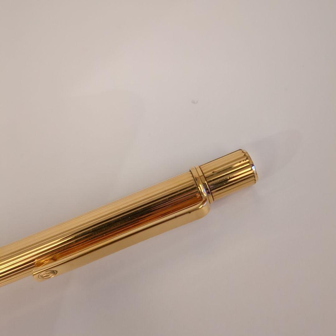 美品★カルティエ ゴールド ストライプデザイン ボールペン