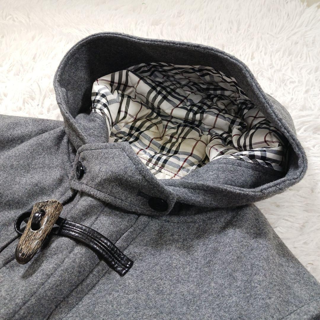 ✨美品✨バーバリーブラックレーベル　ダッフルコート　ノバチェック　カシミヤ混　M