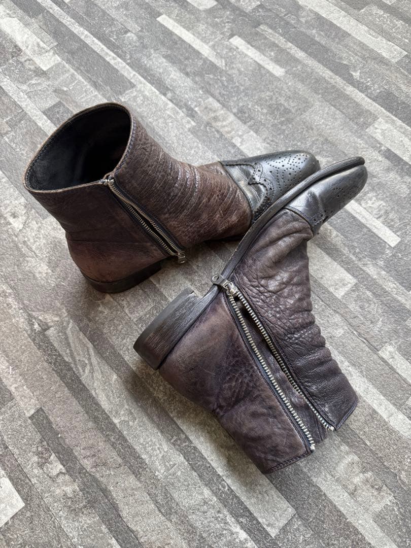 靴 Mihara Yasuhiro Leather Zip Boots