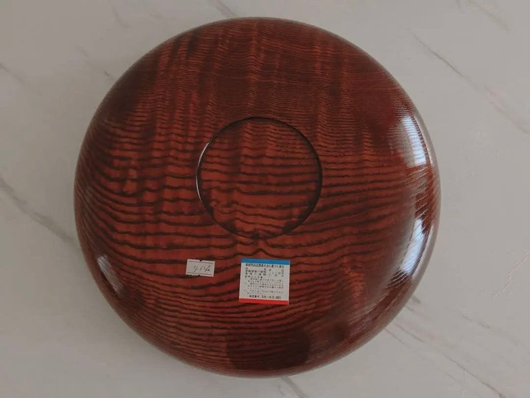 深鉢栃 ；面朱 32.5cm木製国産 漆塗り　未使用品