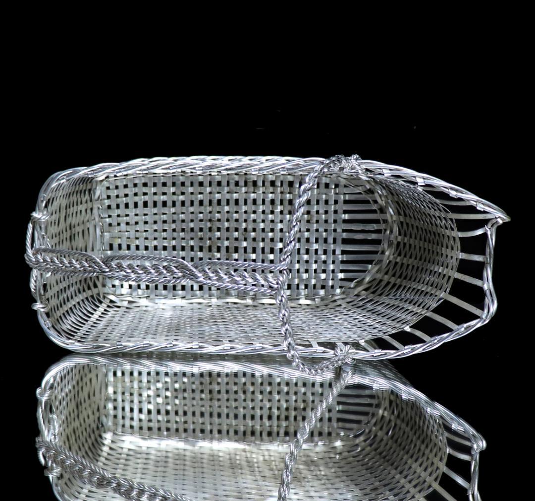 ヴィンテージ クリストフル ワインボトルバスケット 高級シルバーコーティング