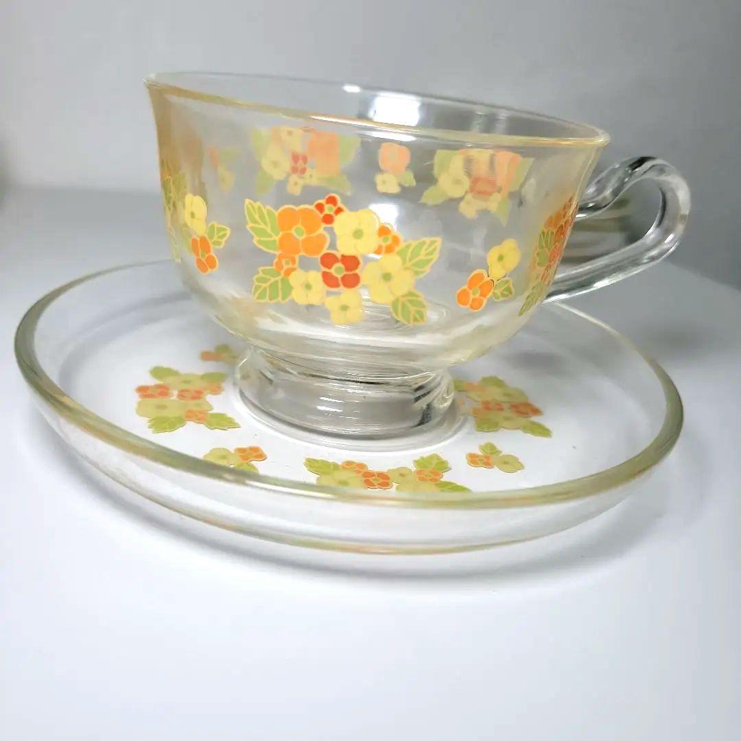 【新品】送料無料 アデリア 昭和レトロ 花柄カップ&ソーサー 中皿 5セット 器