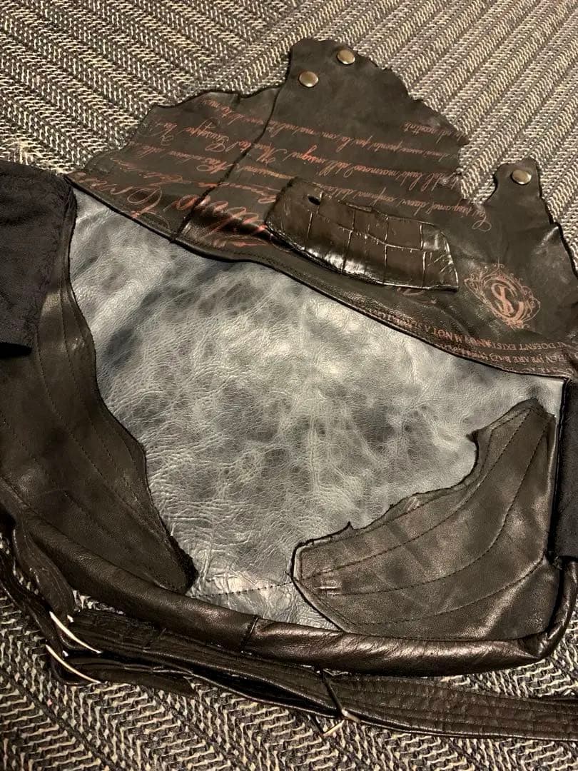 all leather shoulder × body 2way bag