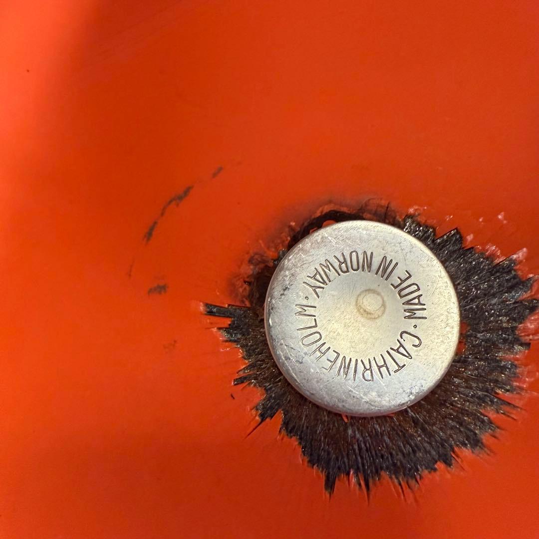 北欧ビンテージ食器　キャサリンホルム　ホーロー鍋　オレンジ　ロータス