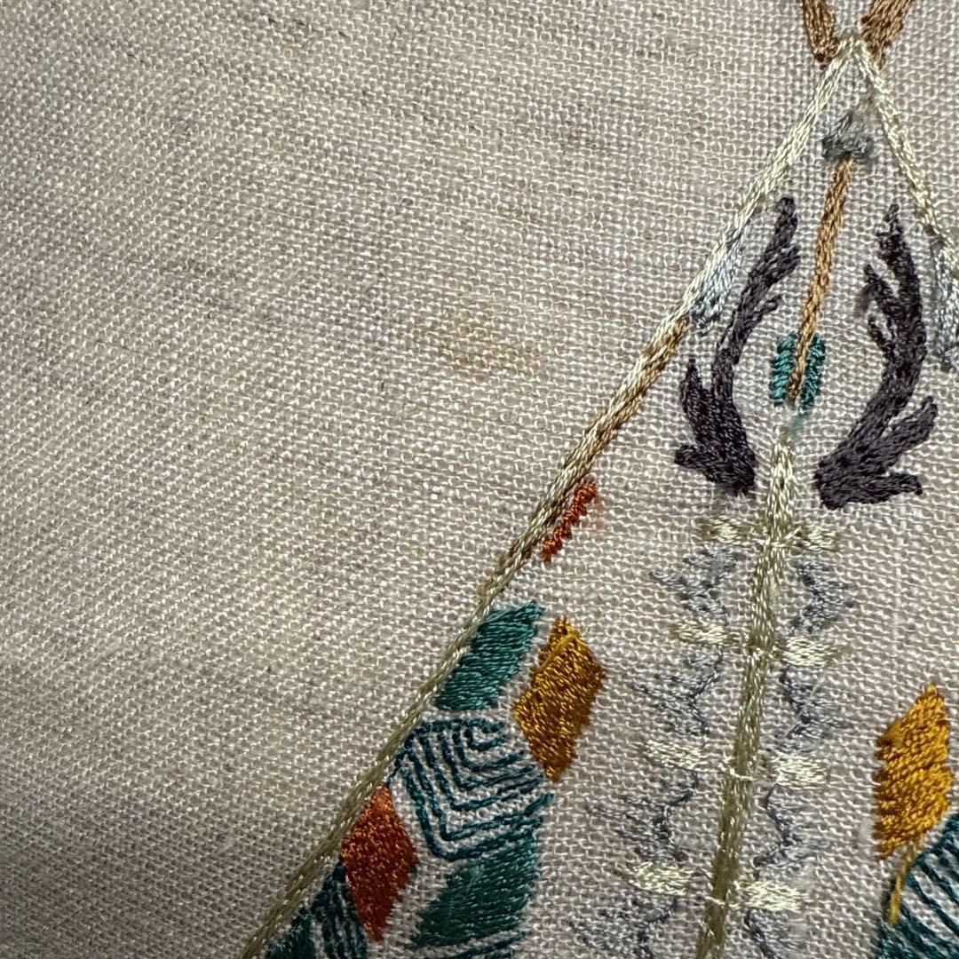 コーラル &タスク　テント柄クッション キツネドール付き