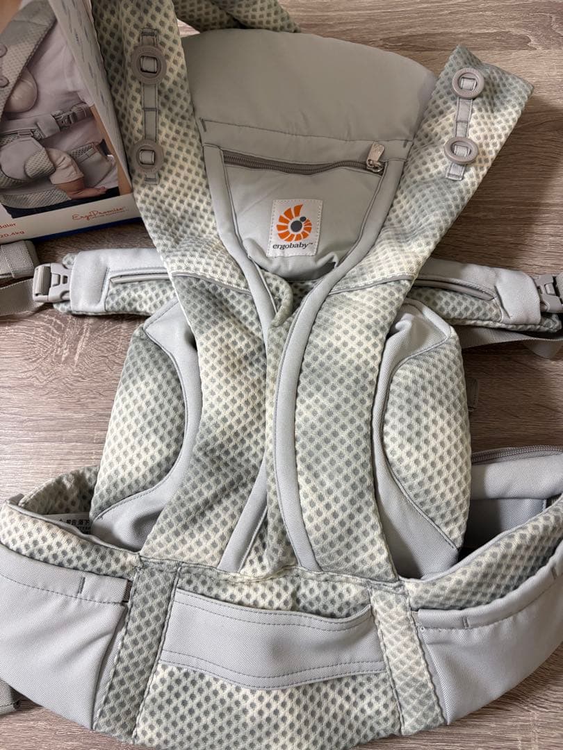 [美品]エルゴベビーオムニブリーズタイダイグレーよだれカバーセット