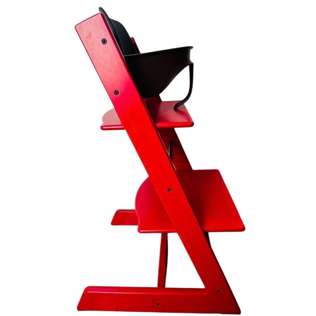 【良品 廃番】ストッケ トリップトラップ レッド シリアル4 ベビーガード付き