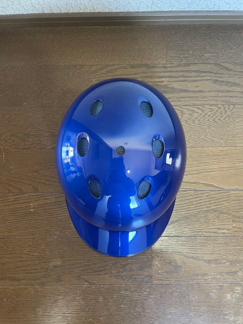 ミズノ限定軟式用　キャッチャー用ヘルメットツバ付き　ロイヤルブルーメタリック　L