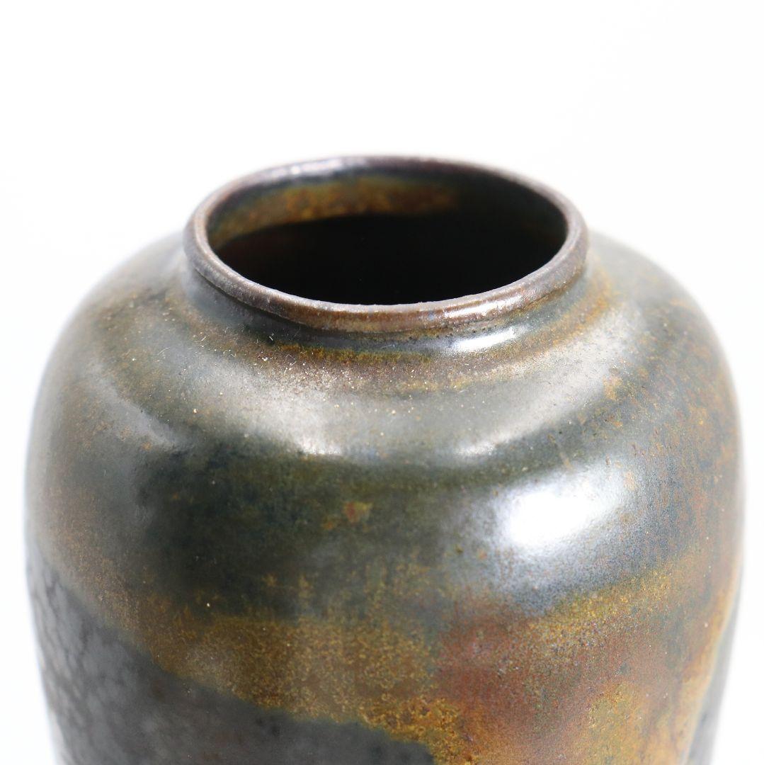 高取焼宗家 十一代 高取静山作 肩衝茶入 茶道具 共箱　V908　N9