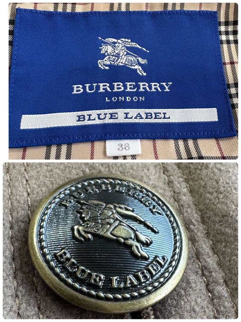 希少美品✨バーバリーブルーレーベル　ウールプリーツコート38 ノバチェック