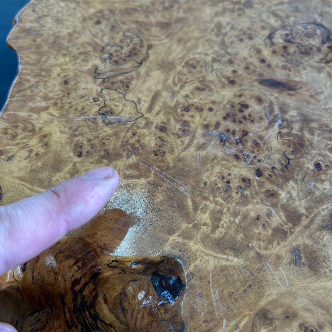 こぶ 無垢 一枚板 天然木 座卓 ローテーブル 鉢台 a