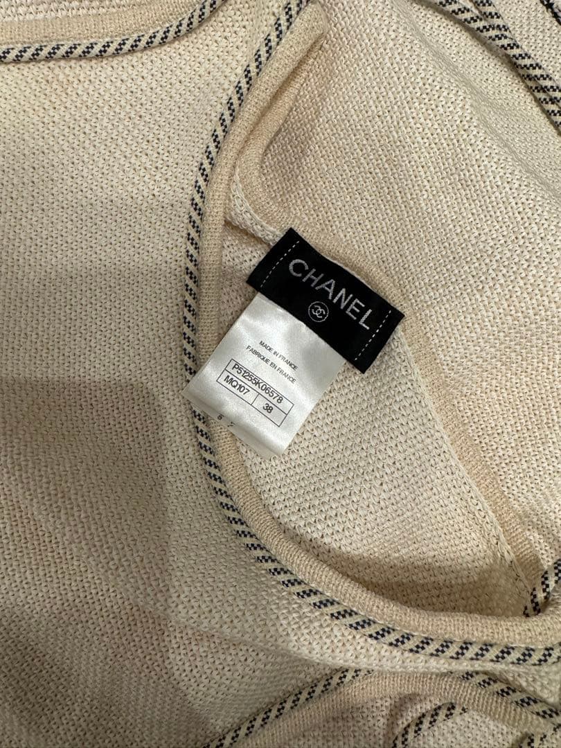 CHANEL ノースリーブミニワンピース クリーム