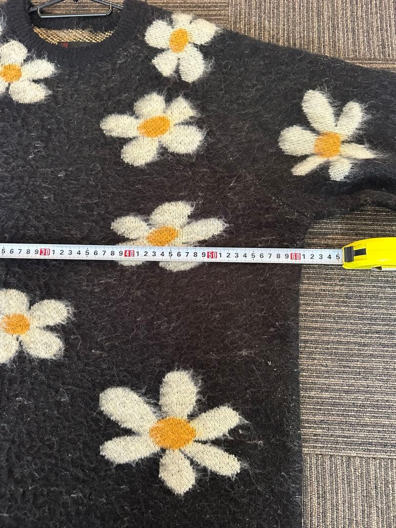 美品タウンクラフト　フラワーニット　花柄ニット　オーバーサイズ　モヘア　Mサイズ