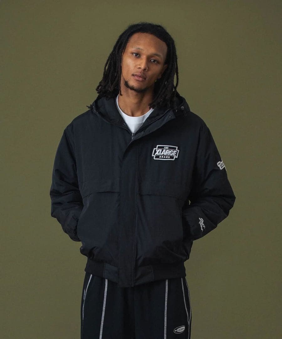 kamorieXLARGE ナイロンパファージャケット ネイビー Lサイズ