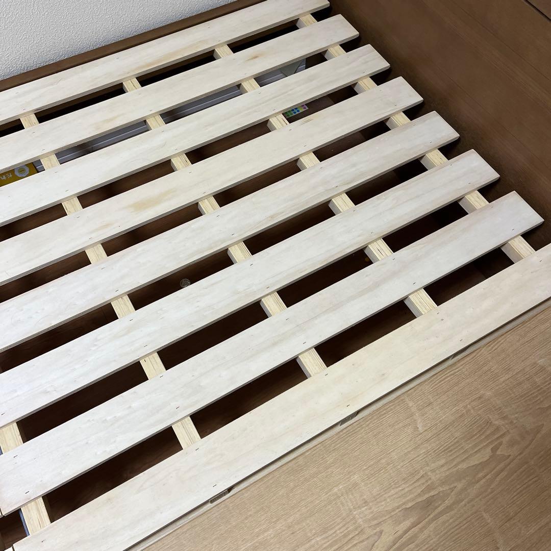 【直接引き取り】ニトリ ベッドフレーム ダブル コンセント付き 引き出し収納あり