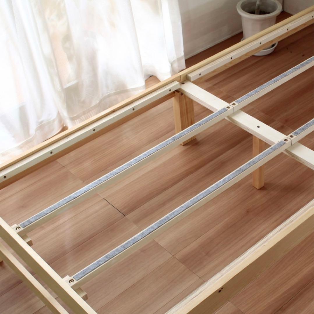 ベッドフレーム シングル ホワイト約198×98×60.5 cm