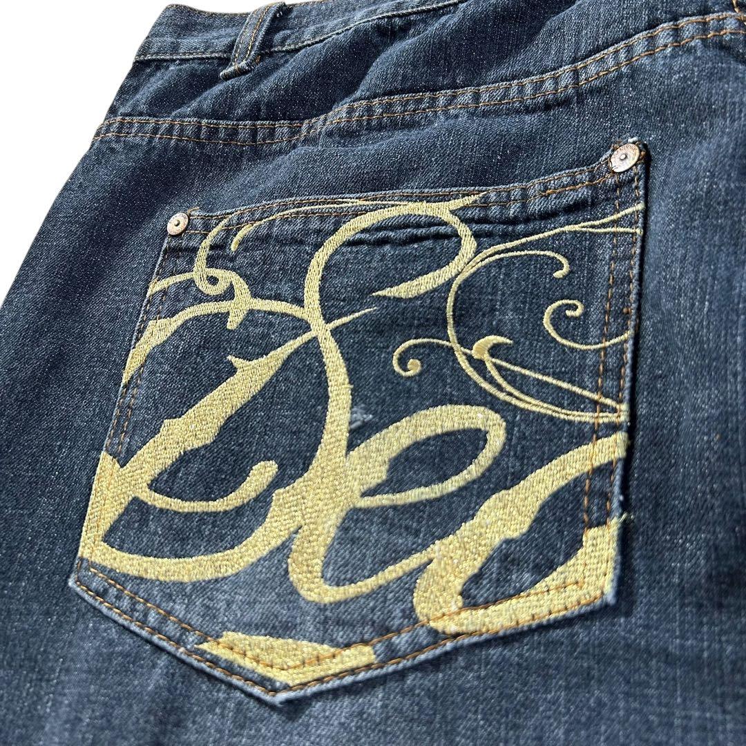 SEANJOHN ショーンジョン ゴールド刺繍 バギーデニム 極太 B系 W40