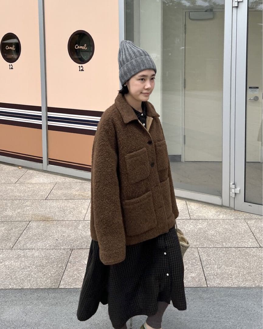 定価37000円 韓国 WLL ウールジャケット ブラウン