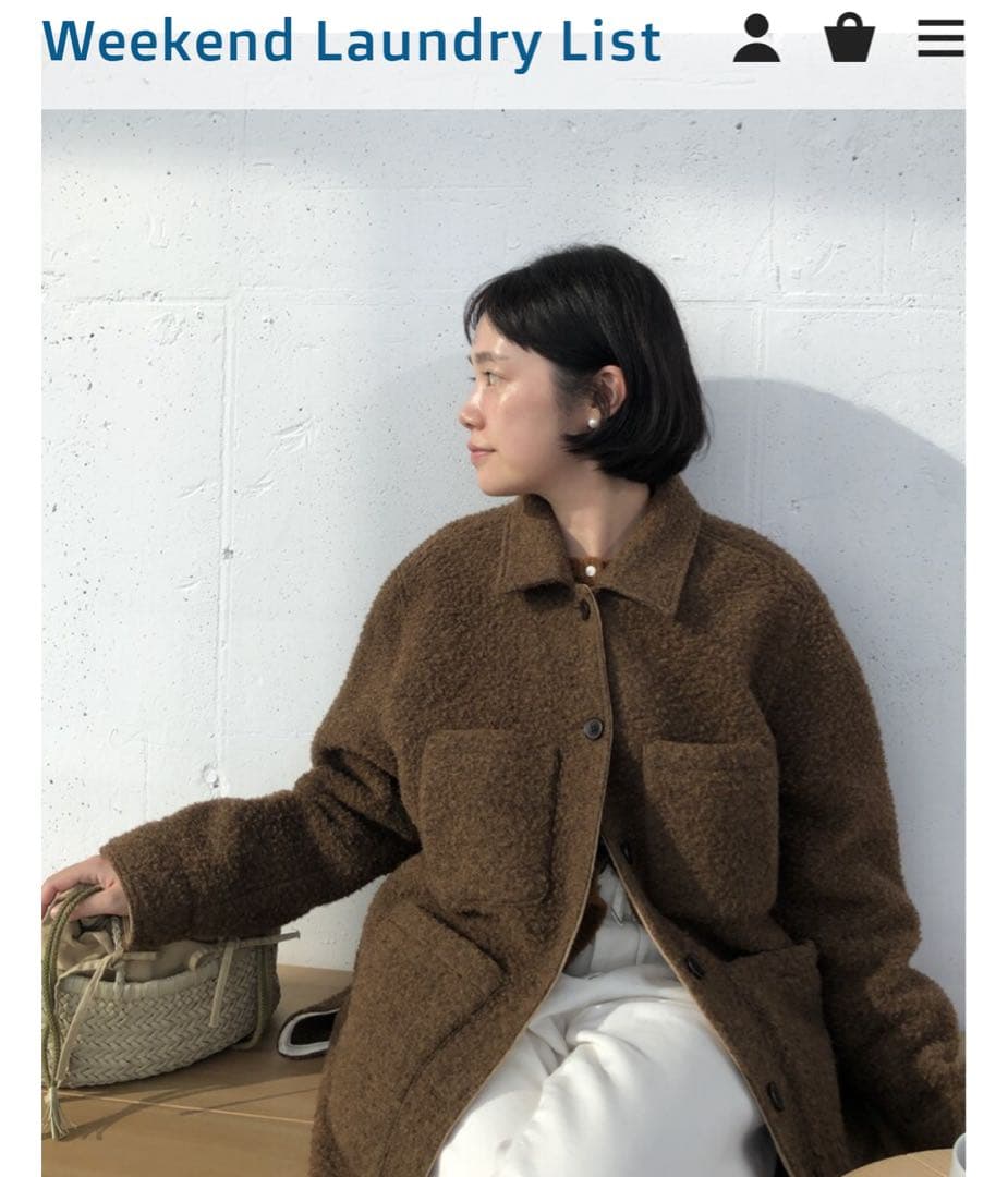 定価37000円 韓国 WLL ウールジャケット ブラウン