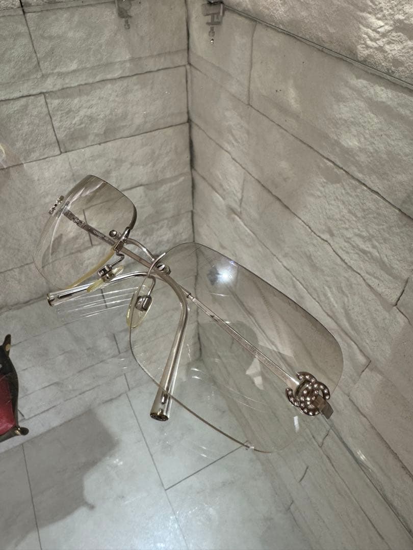 CHANEL シャネル ココマーク リムレス サングラス シルバー