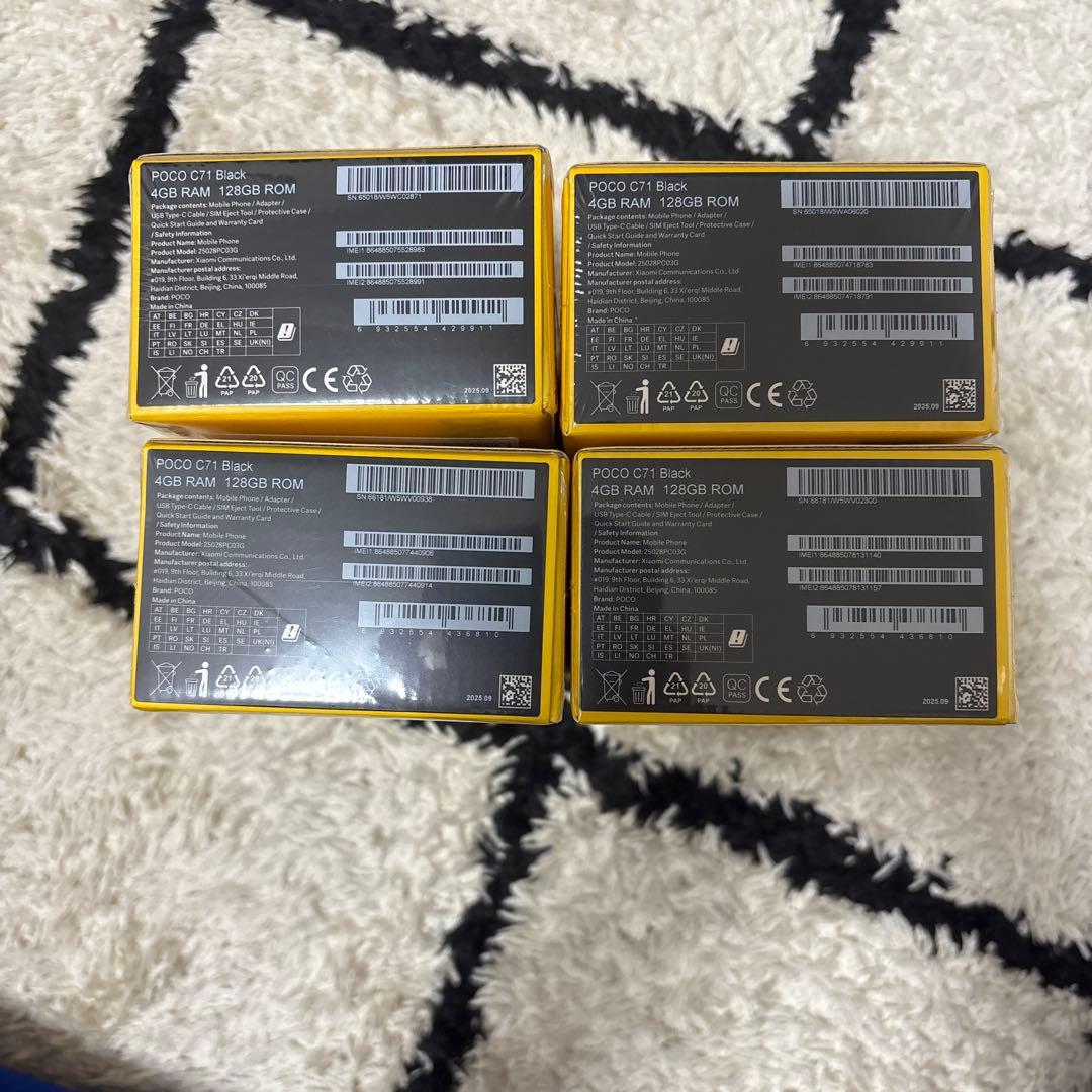 POCOC71ブラック 4GB128GB SIMフリー4台セット