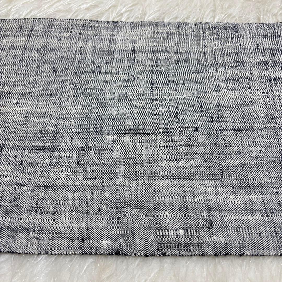 【極美品】袋名古屋帯 八寸帯 モダン ボタニカル 花草模様 織り 紬 絹 425