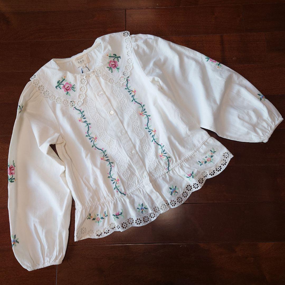 Sézane x Sea New York セザンヌ 刺繍 レース ブラウス