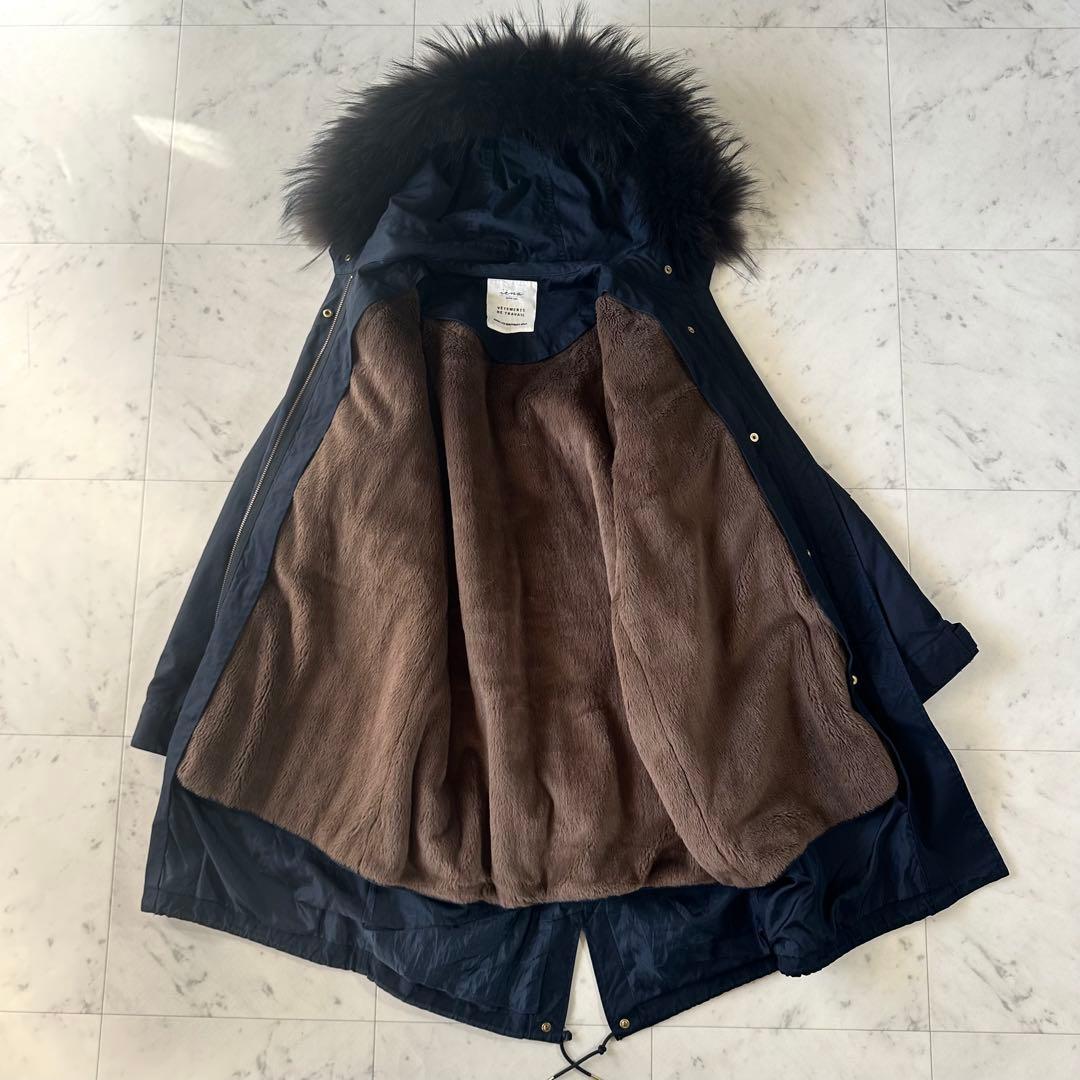 美品♪イエナ ボアライナー付き C/Peモッズコート ファーフード 紺 ネイビー