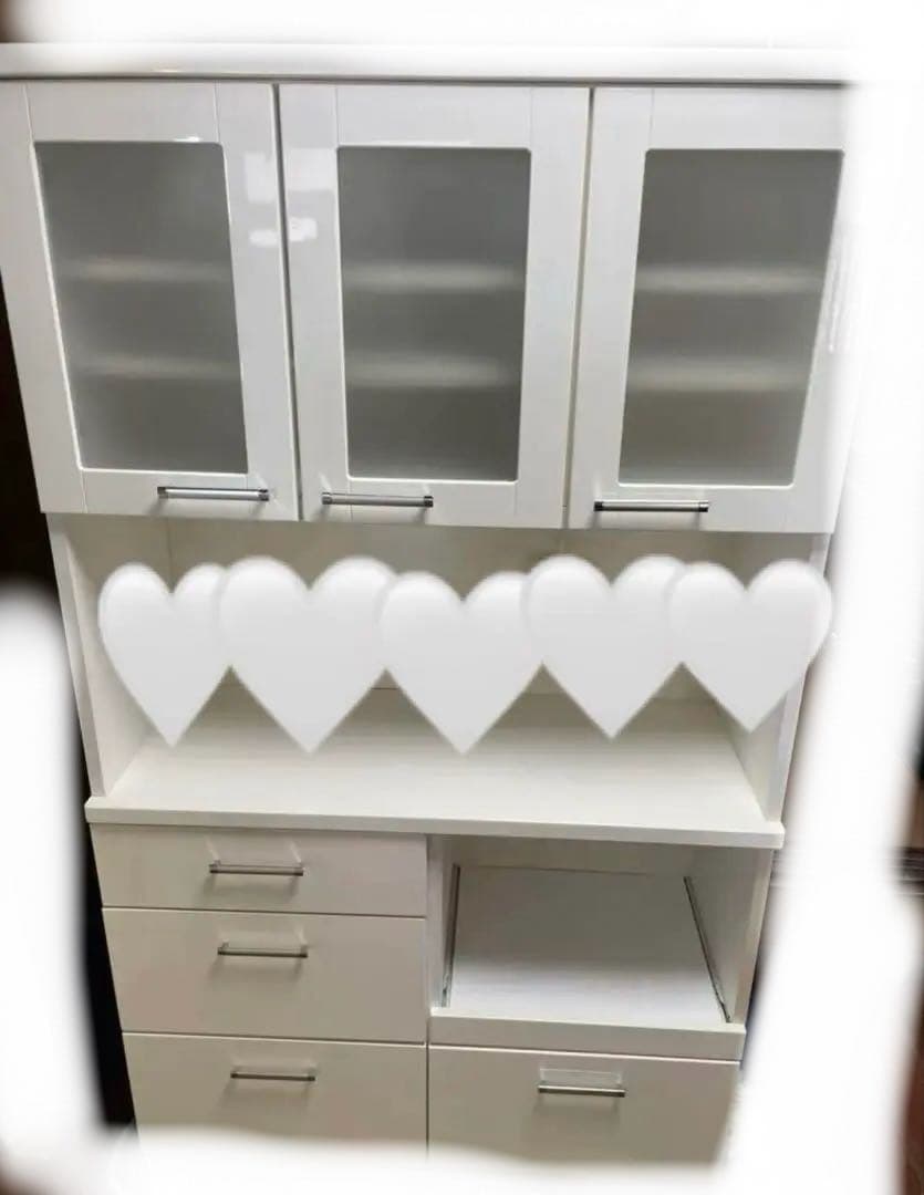 ニトリ　食器棚　ホワイトキッチンラック