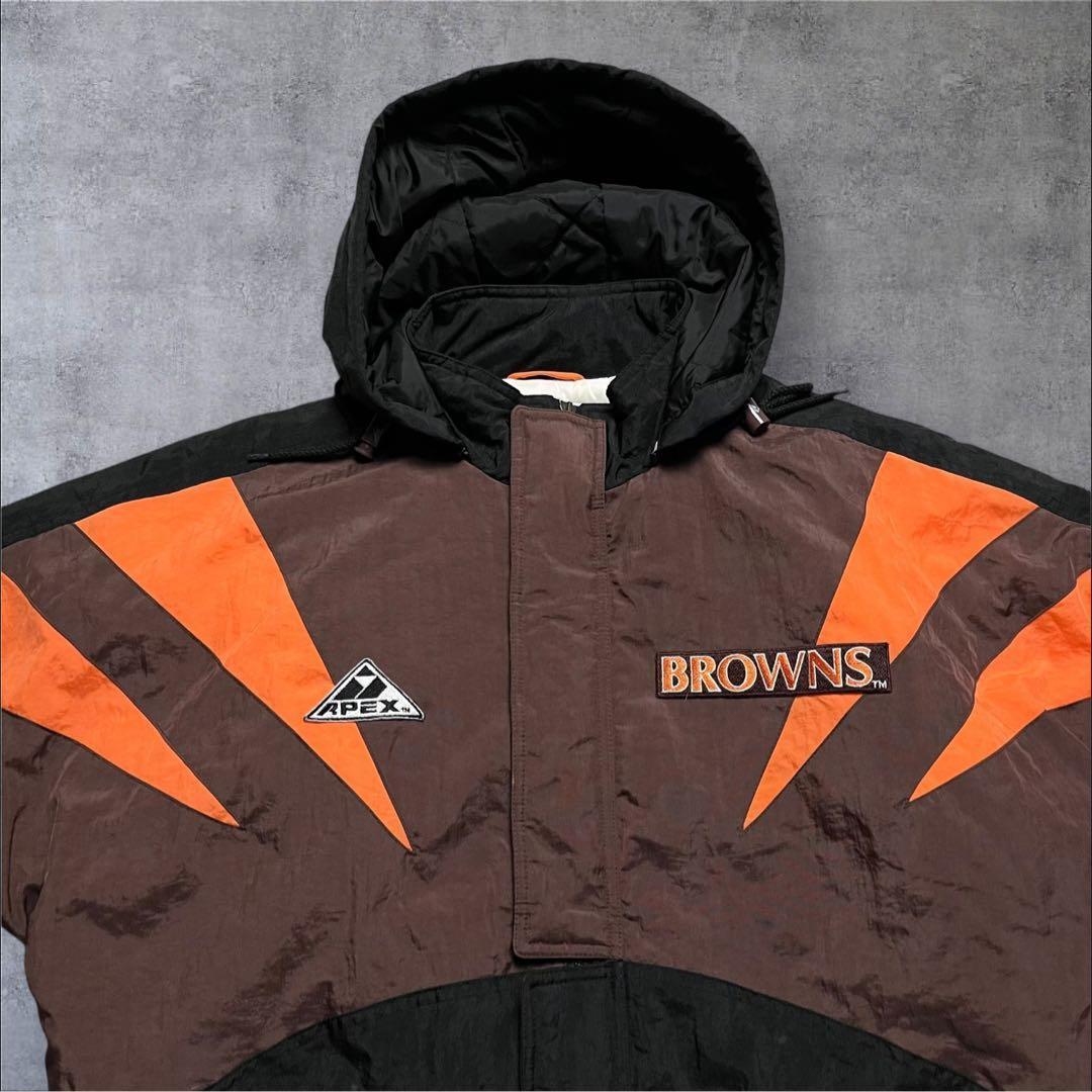 90s NFL ブラウンズ 中綿ジャケット ヴィンテージ チームロゴ刺繍