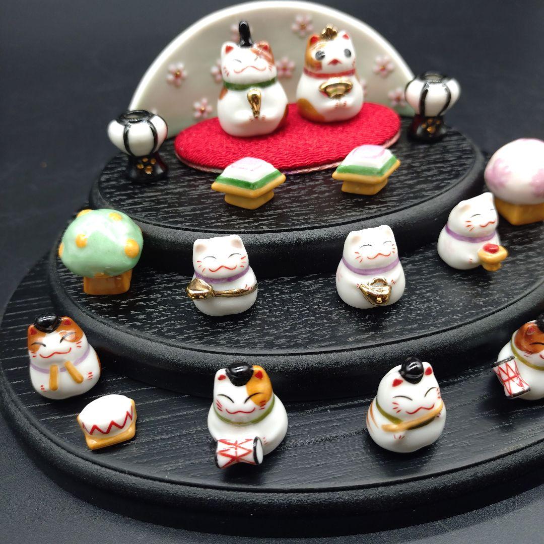 【希少品】道楽堂猫舎本舗 ねこや 春福ひな 十人飾り