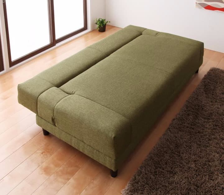 寝心地を追求した本格ソファベッド　モスグリーン
