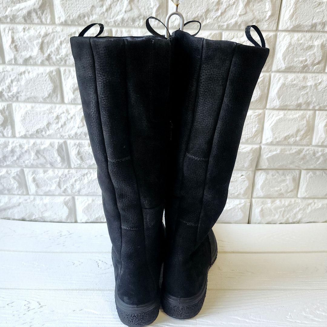 極美品✨eccoエコー超ロングブーツ23.5cmスエード中ボア滑り止めジッパー付