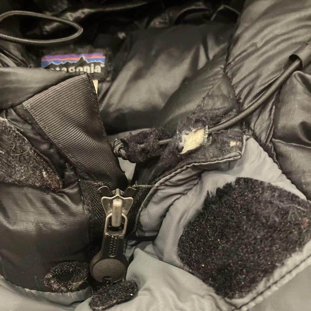 ［かいと］Patagoniaフード付きダウンジャケット ブラック/グレーM