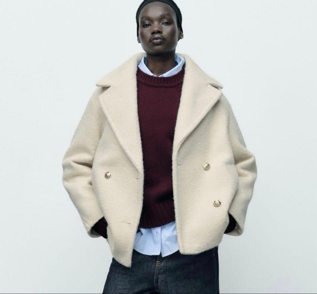 ZARA ダブルブレスト　ブークレコート　XS