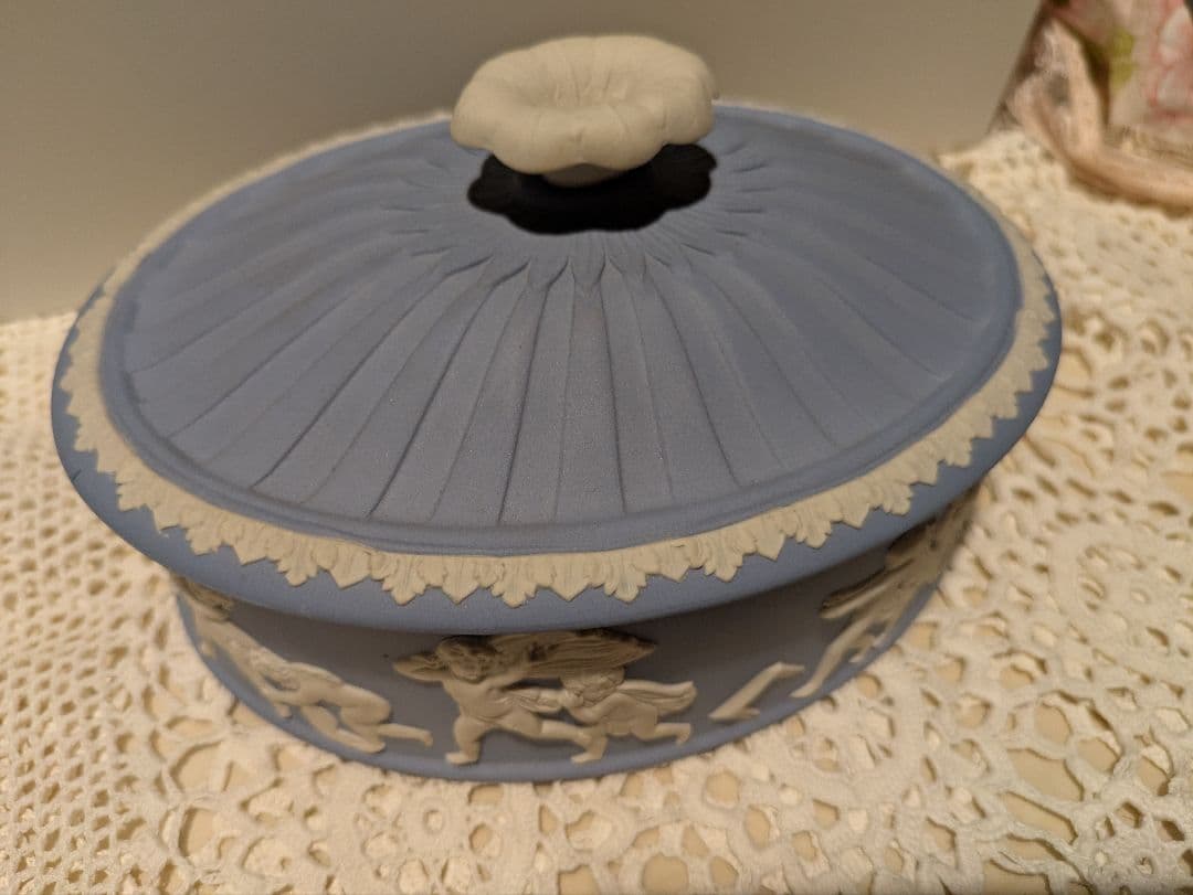 【未使用・レア】ウェッジウッド　ジャスパー　 トリンケットボックス お菓子入