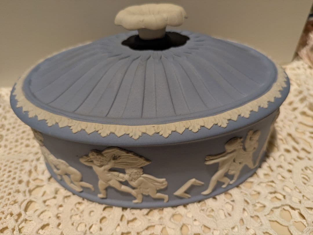 【未使用・レア】ウェッジウッド　ジャスパー　 トリンケットボックス お菓子入