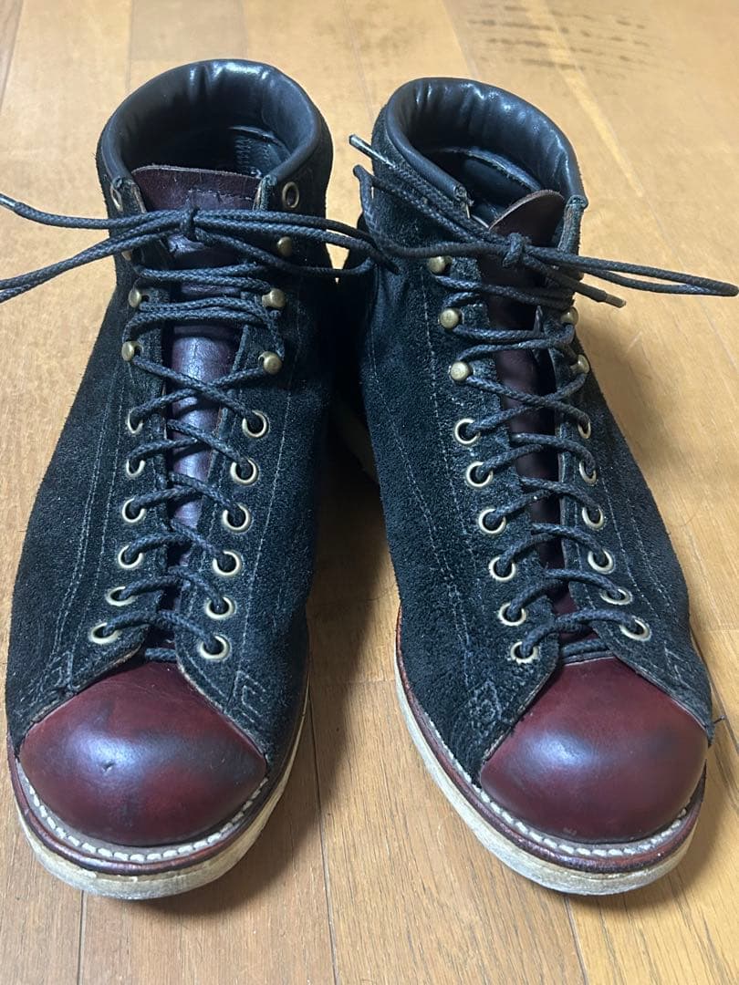 チペワ　モンキーブーツ　黒スエード　焦茶