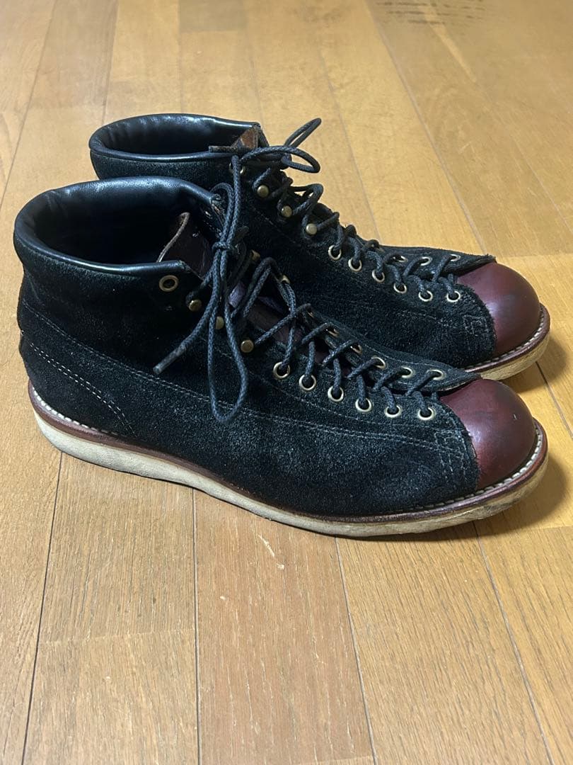 チペワ　モンキーブーツ　黒スエード　焦茶