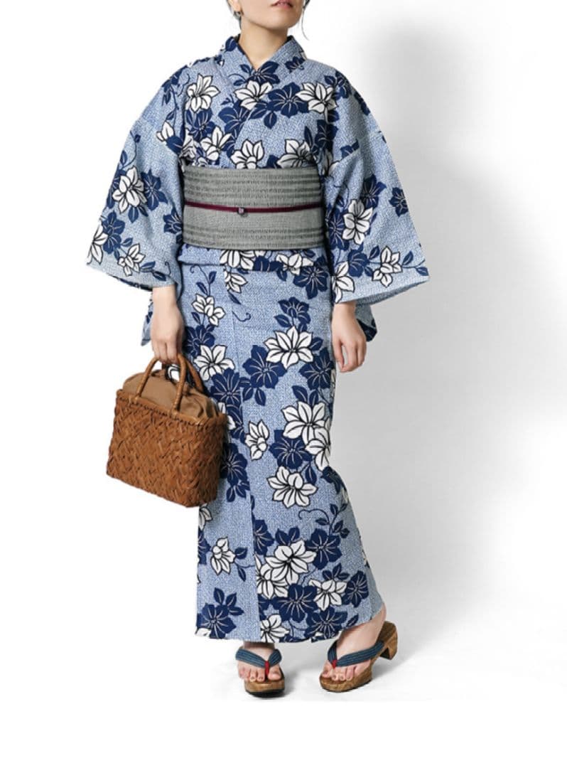 新品未使用　浴衣　つやび雅姫　有松鳴海絞り調　藍捺染　ブルー　50,600円